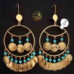 گوشواره طلا پارسيان نگين آبی