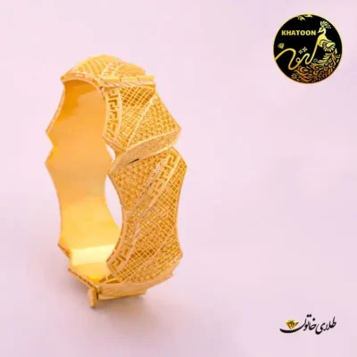دستبند پیچی بحرینی طلا مدل پردیس