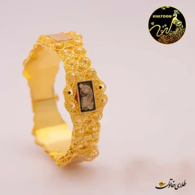دستبند پیچی بحرینی طلا مدل گلدیس