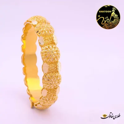 دستبند پیچی بحرینی طلا کد 2242