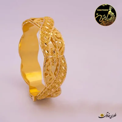 دستبند پیچی بحرینی طلا کد 2249