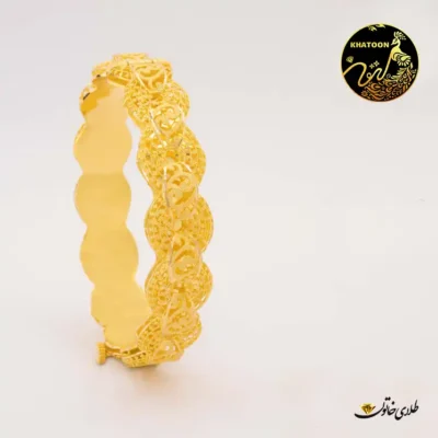 دستبند پیچی بحرینی طلا کد 2256