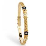 النگو طلا گل‌دار میناکاری | مدل خاص دخترانه | کد ۵۰۱