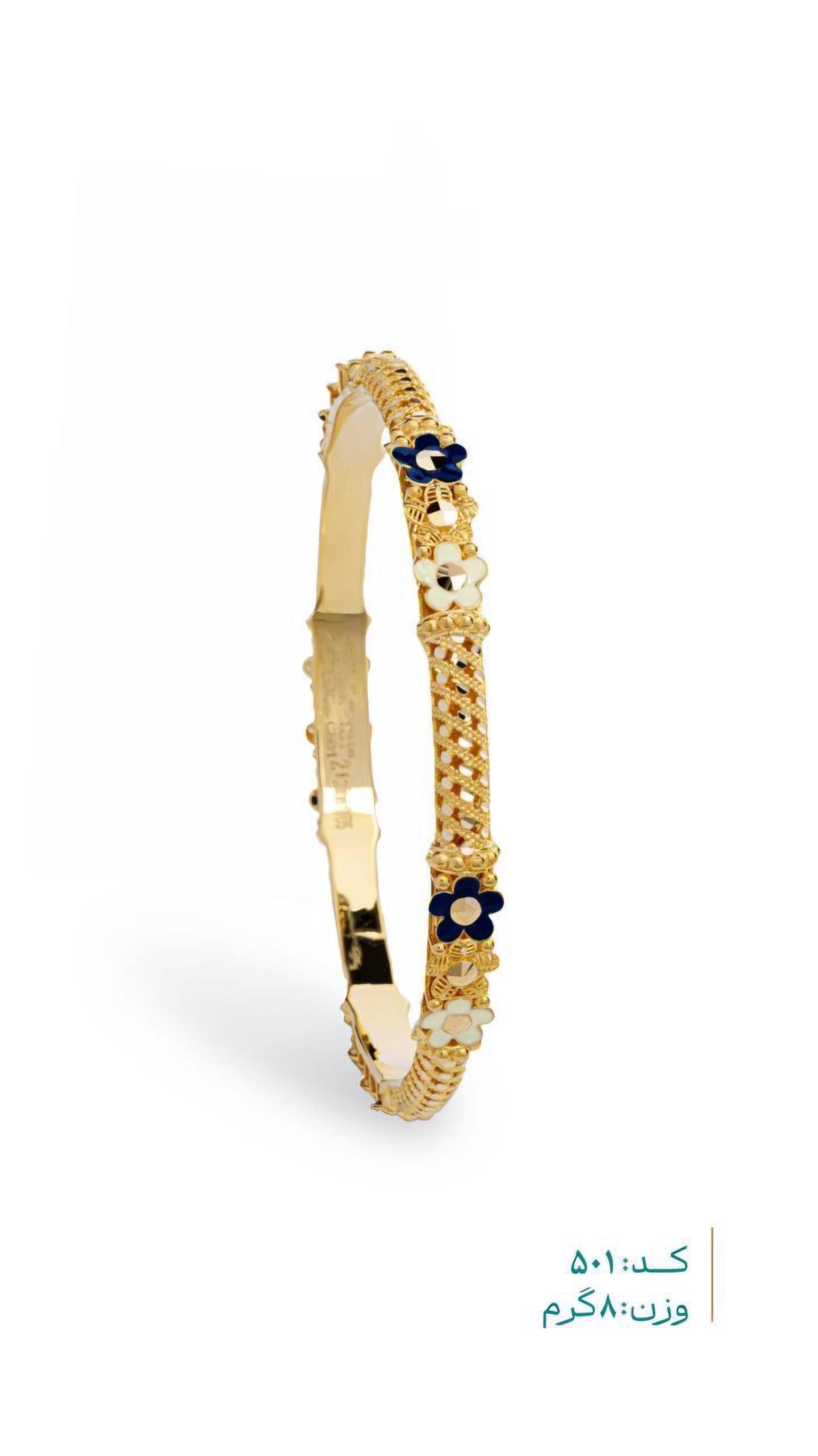 IMG_1263 النگو طلا گلدار میناکاری | مدل خاص دخترانه | کد ۵۰۱