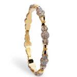 النگو طلا زنانه مدل دیبا گل‌دار مجلسی کد 710