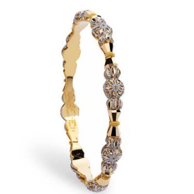 النگو طلا زنانه مدل دیبا گل‌دار مجلسی کد 710